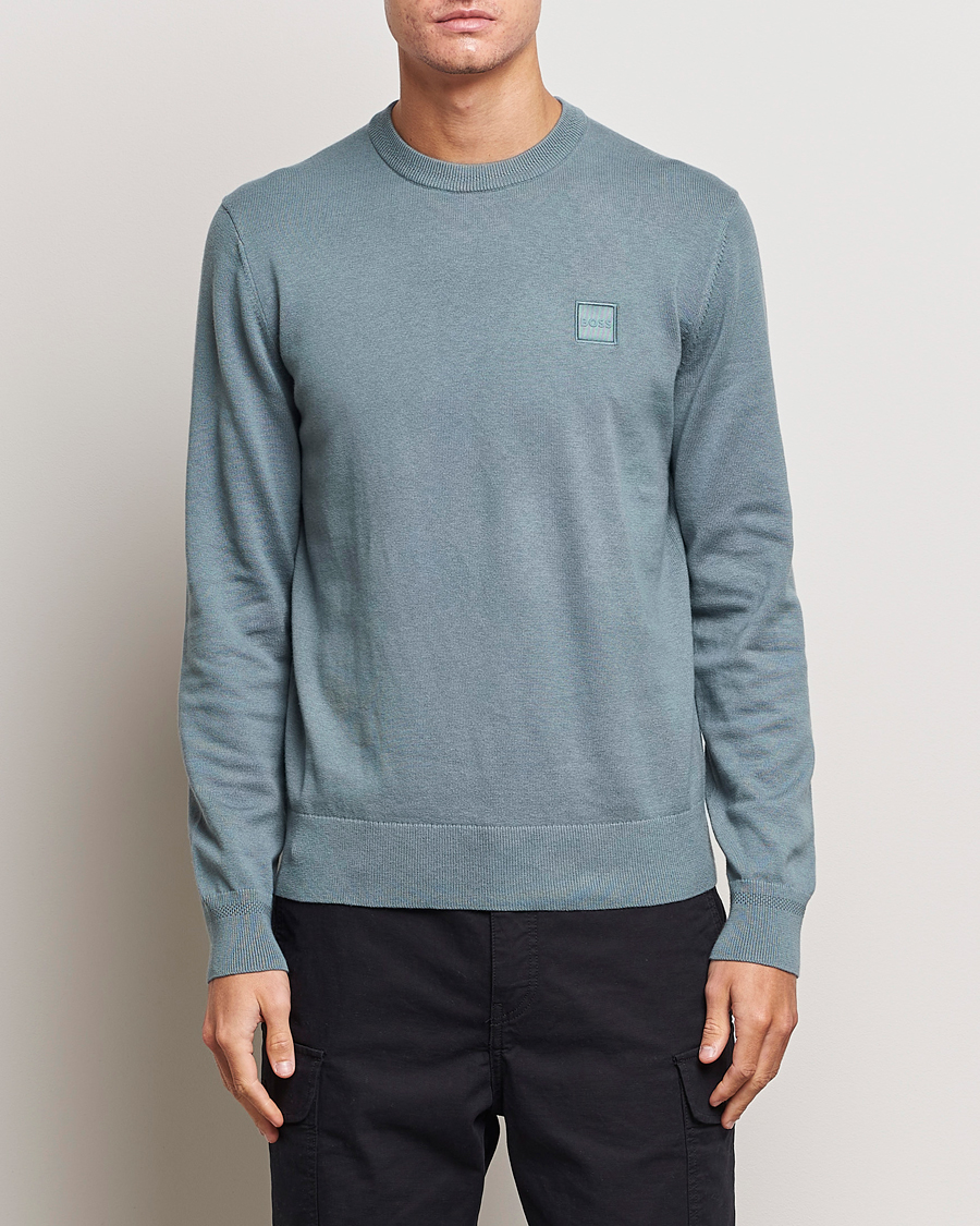 Herr | Tröjor | BOSS ORANGE | Kanovano Knitted Sweater Open Green