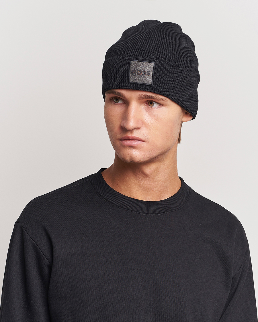 Herr | BOSS ORANGE Foxxy Logo Beanie Black | BOSS ORANGE | Foxxy Logo Beanie Black