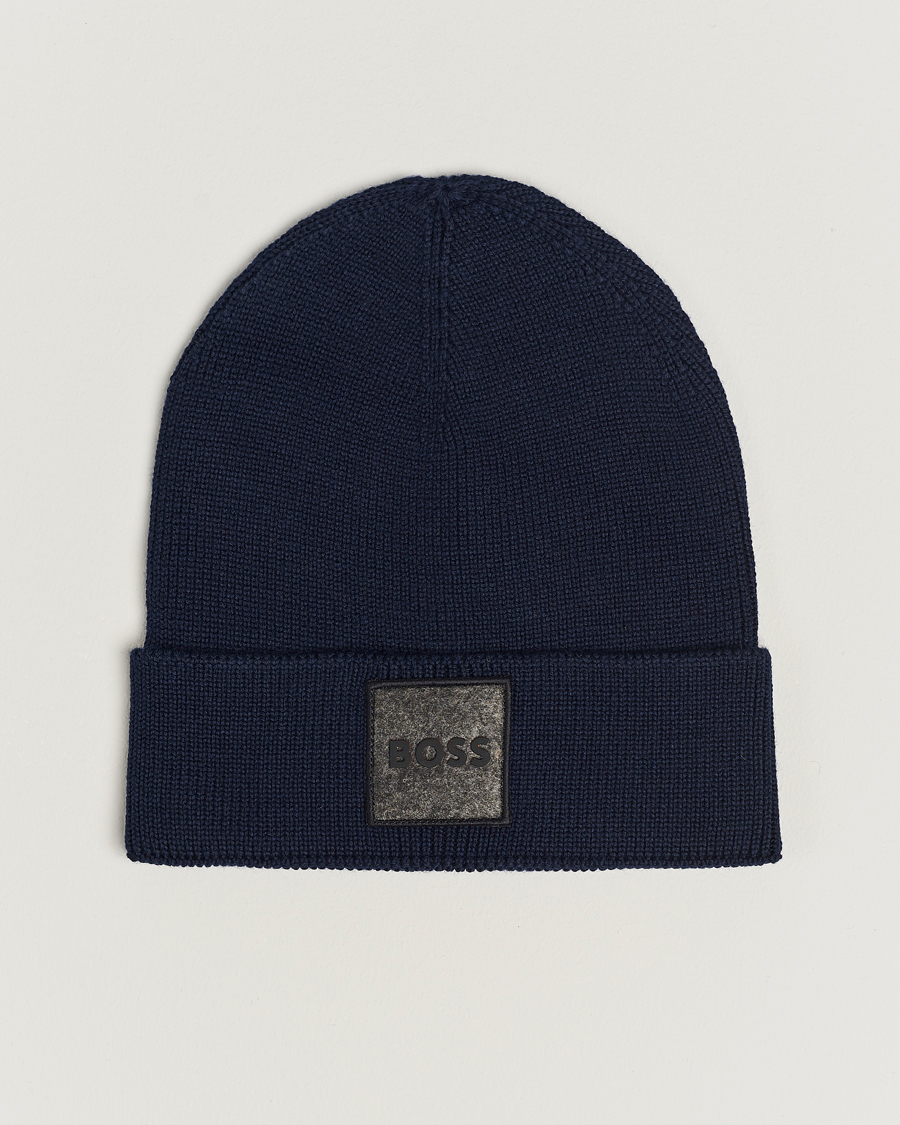 Herr | BOSS ORANGE Foxxy Logo Beanie Dark Blue | BOSS ORANGE | Foxxy Logo Beanie Dark Blue