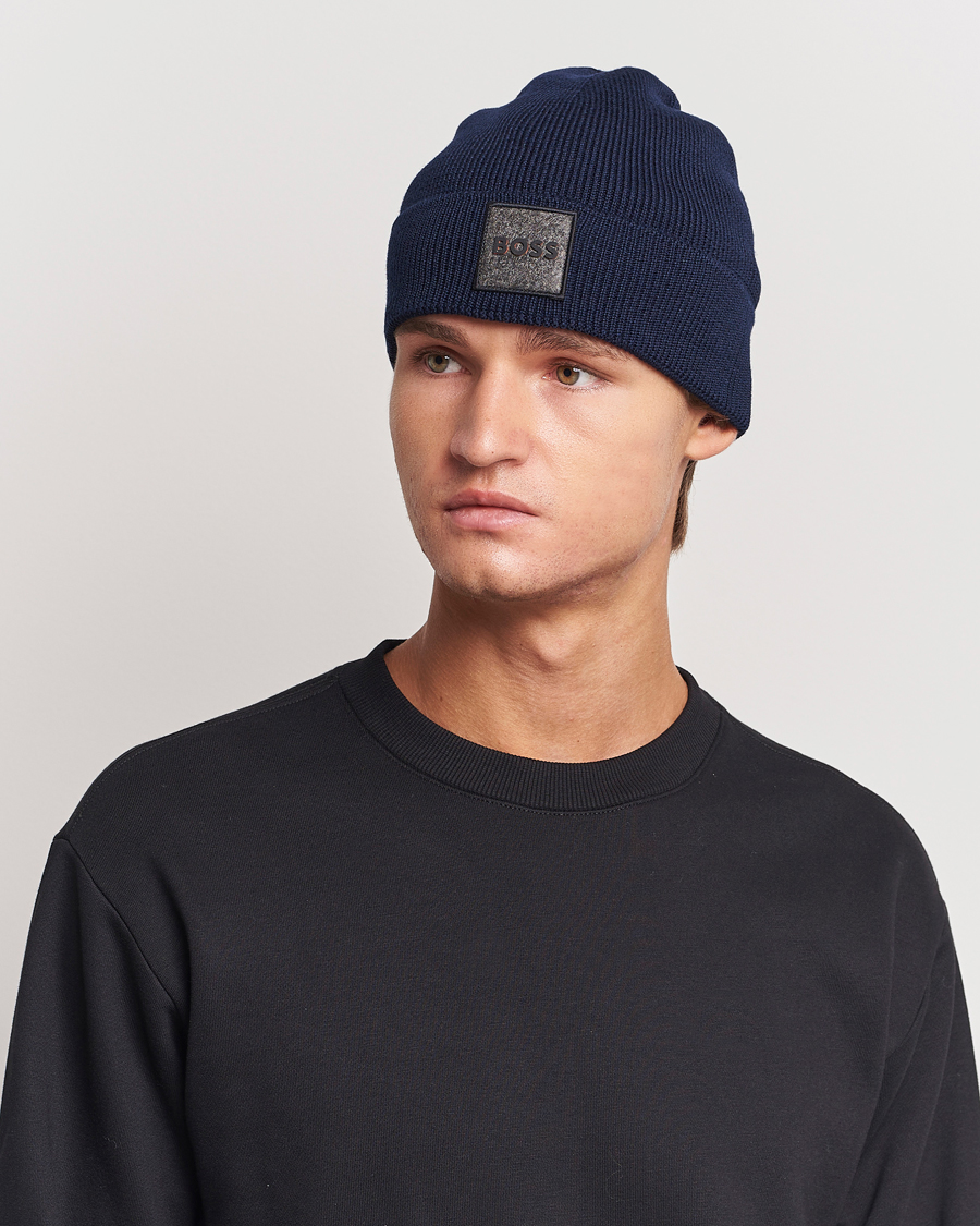 Herr | BOSS ORANGE Foxxy Logo Beanie Dark Blue | BOSS ORANGE | Foxxy Logo Beanie Dark Blue