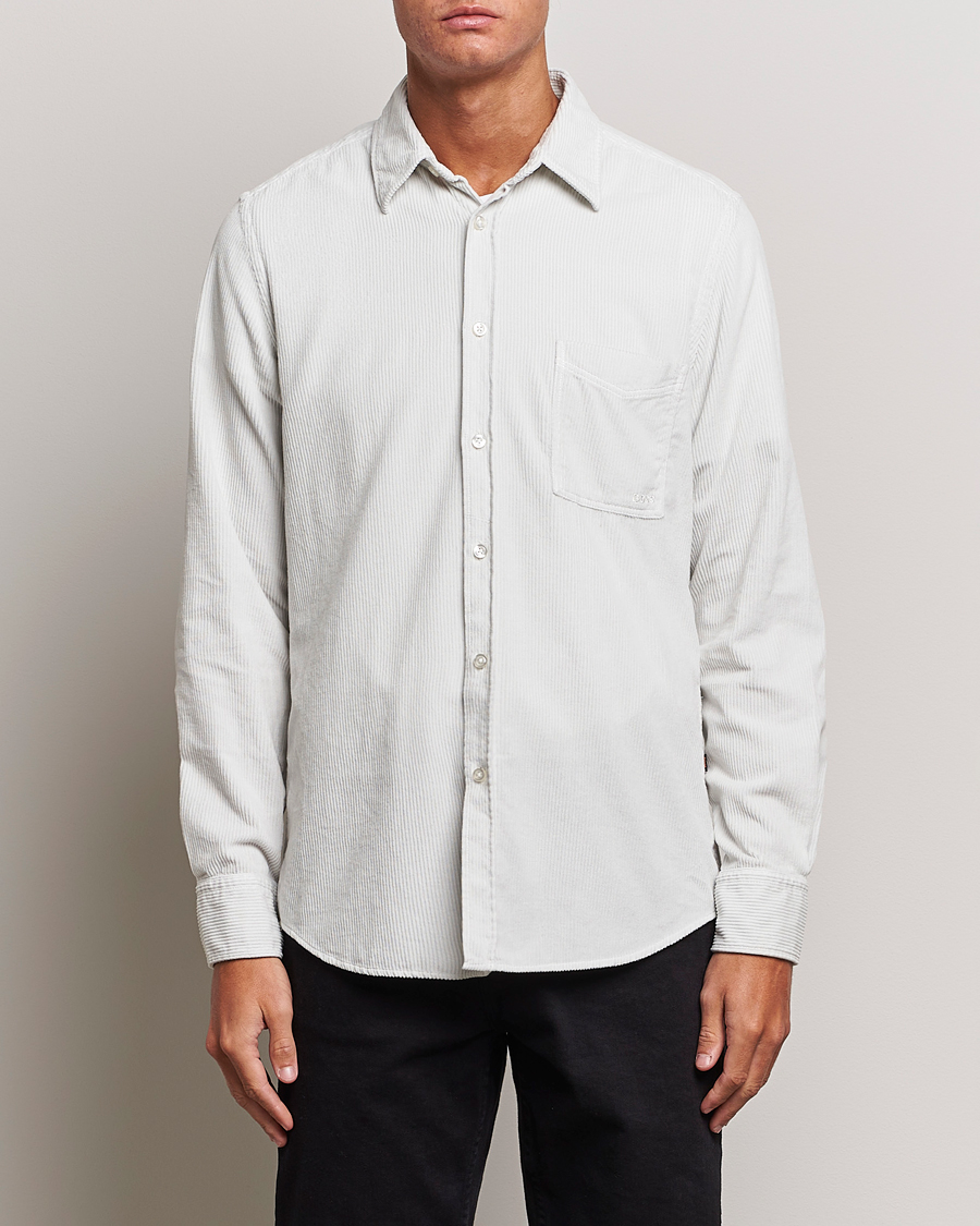 Herr | Manchesterskjortor | BOSS ORANGE | Relegant Corduroy Shirt Light Grey