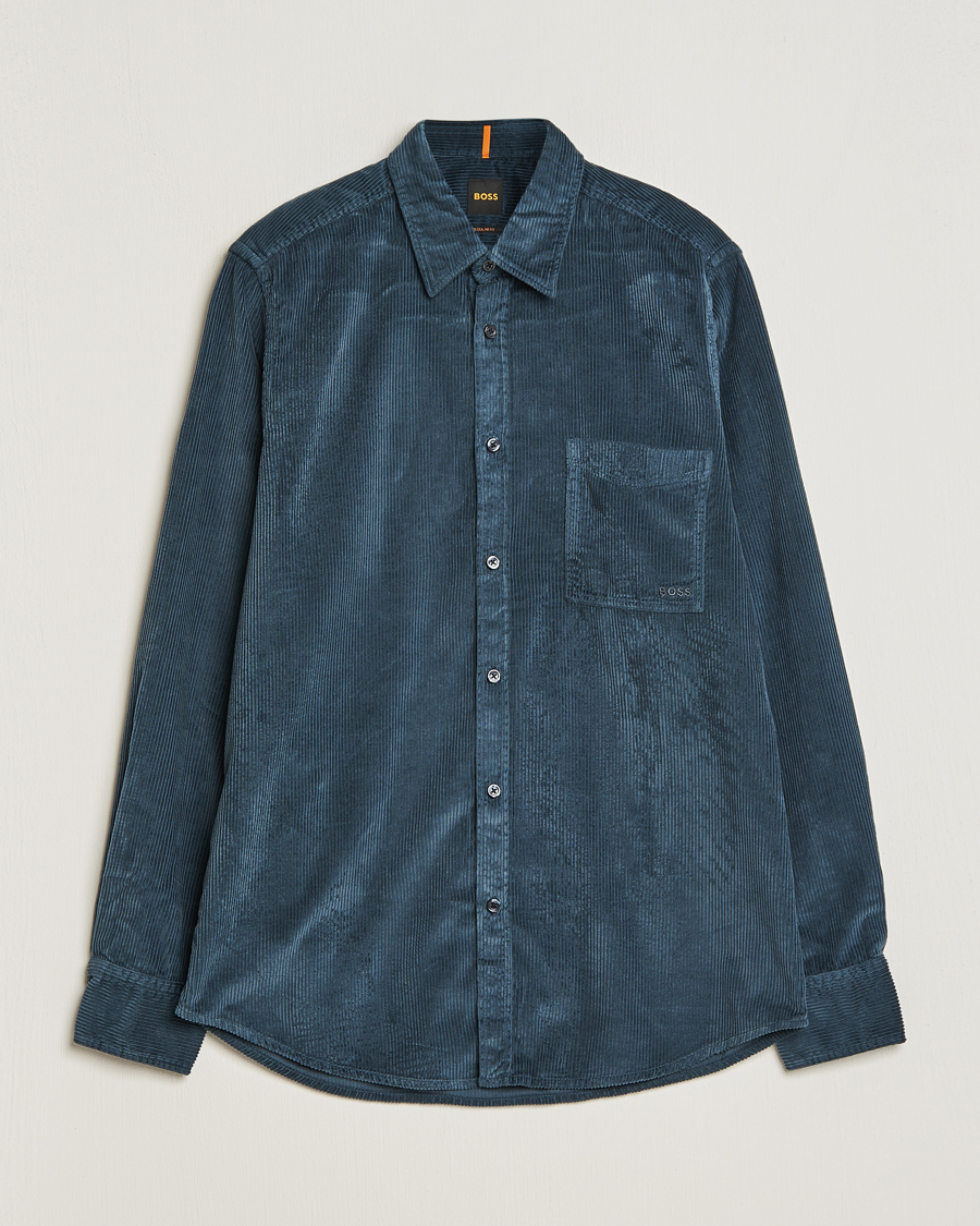 Herr | Skjortor | BOSS ORANGE | Relegant Corduroy Shirt Open Green