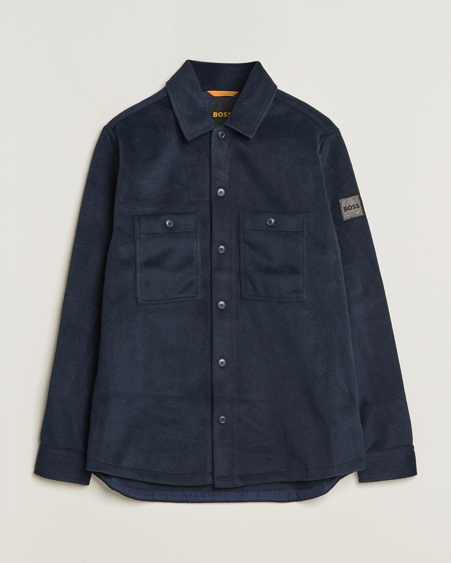 Herr | Skjortor | BOSS ORANGE | Locky Overshirt Dark Blue