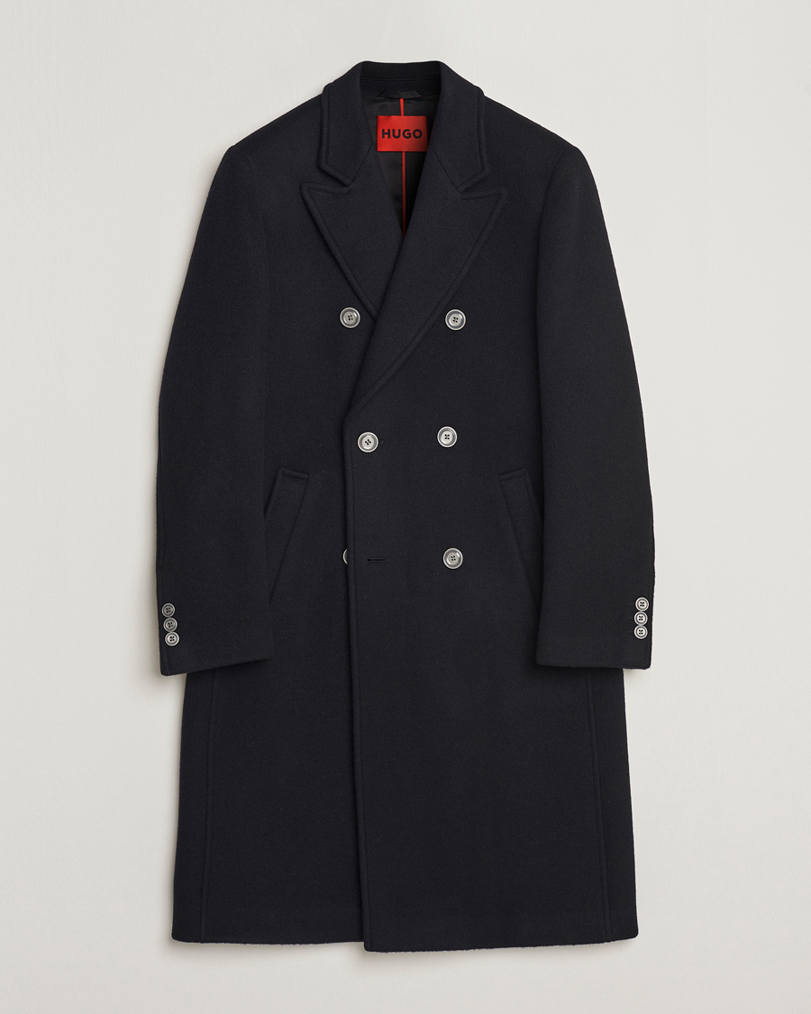 Herr | Jackor | HUGO | Miroy Wool Double Breasted Coat Black
