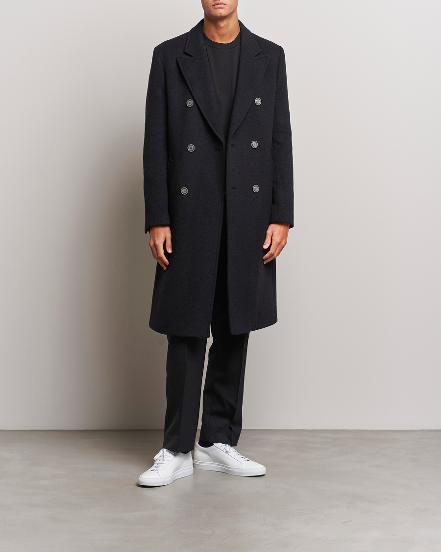 Herr | Jackor | HUGO | Miroy Wool Double Breasted Coat Black