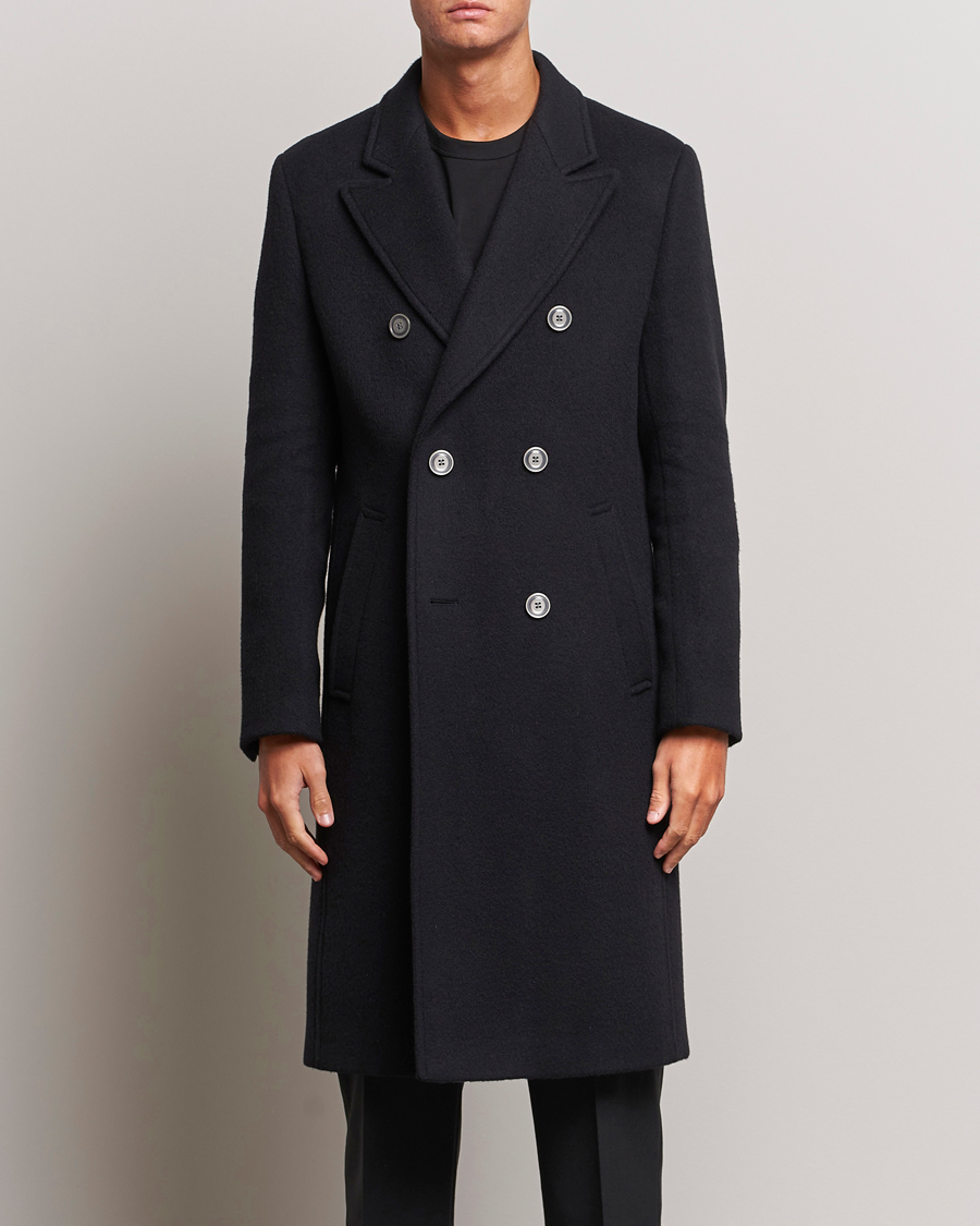 Herr | Jackor | HUGO | Miroy Wool Double Breasted Coat Black