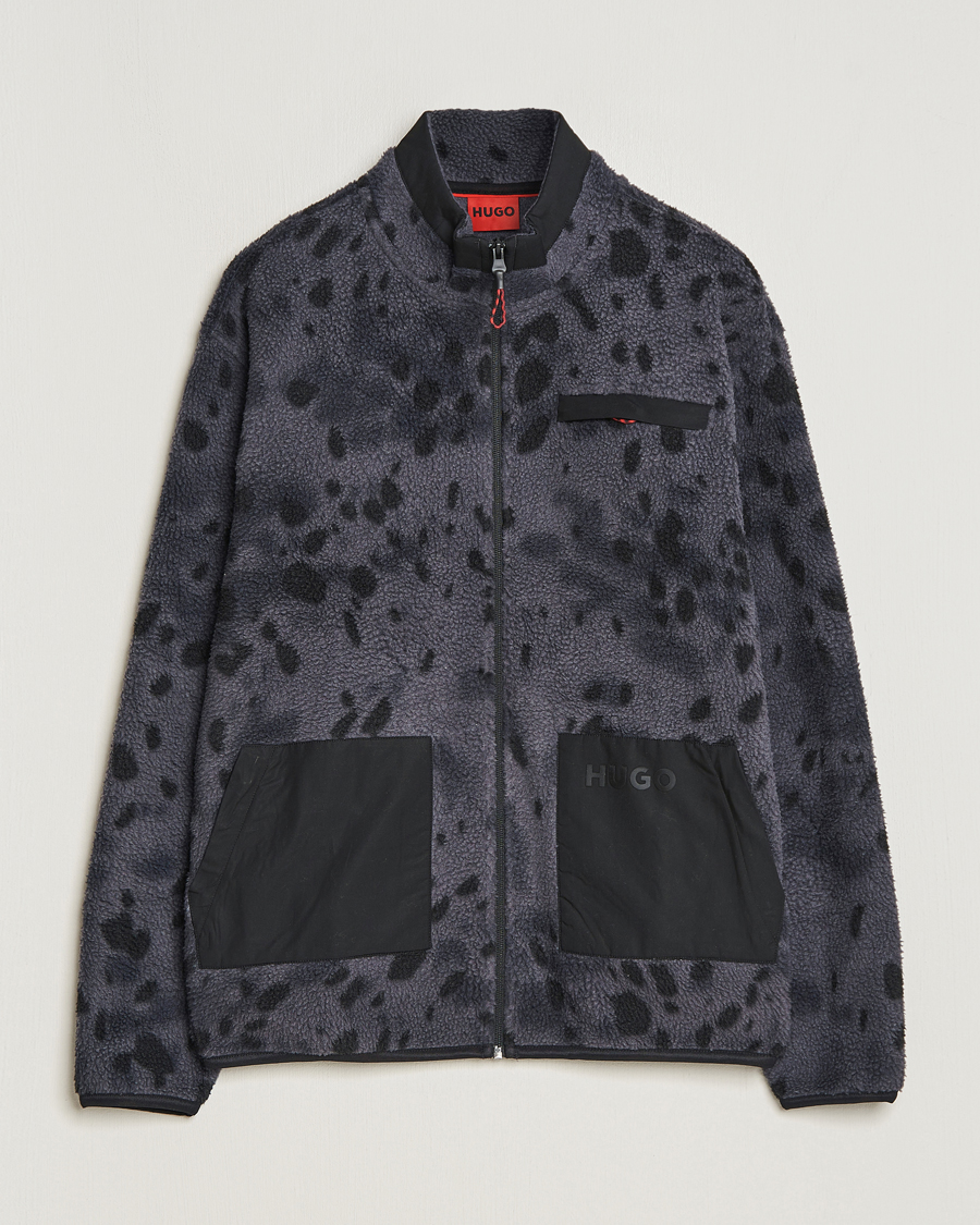 Herr | Tröjor | HUGO | Deleriac Teddy Full Zip Dark Grey