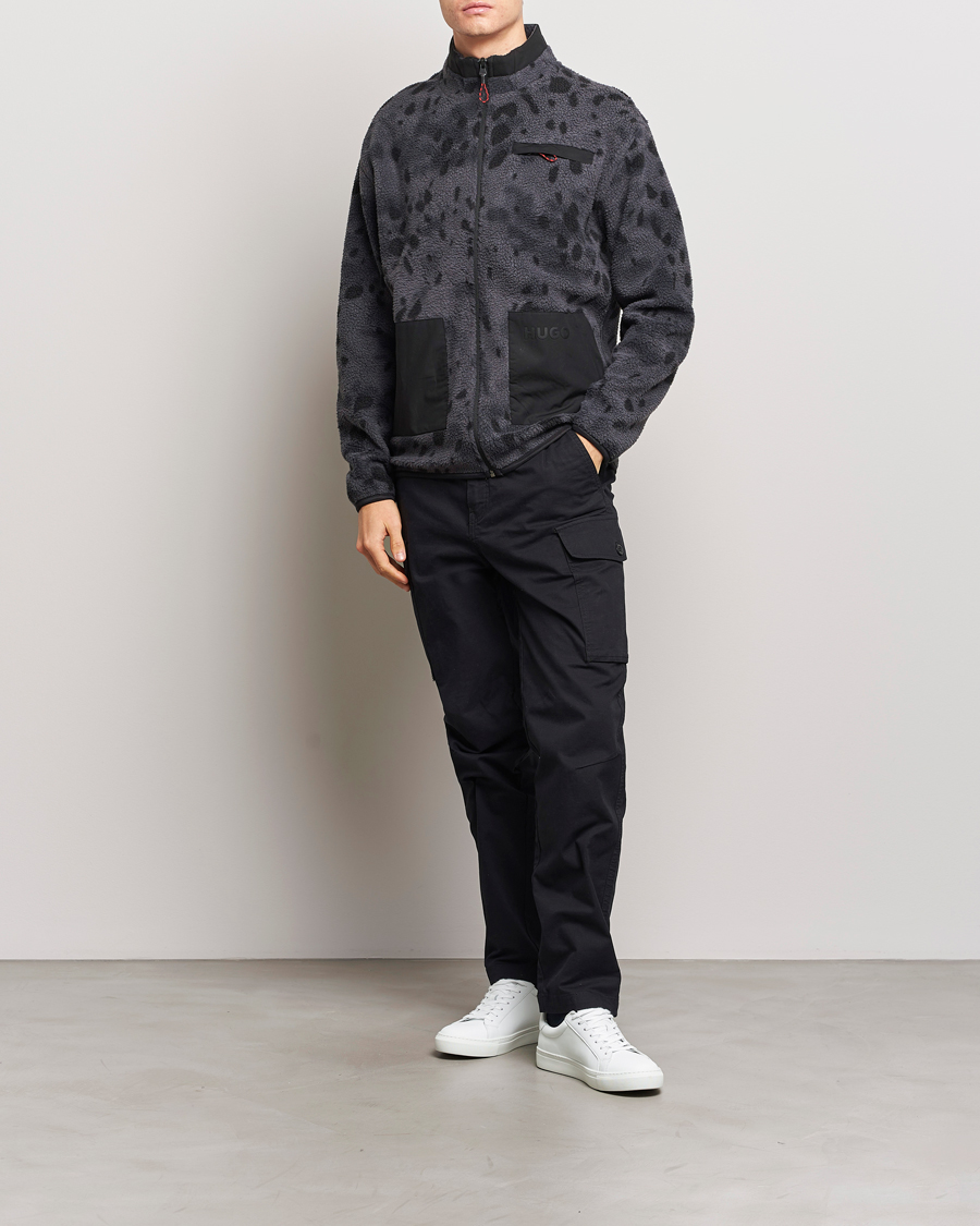 Herr | Tröjor | HUGO | Deleriac Teddy Full Zip Dark Grey