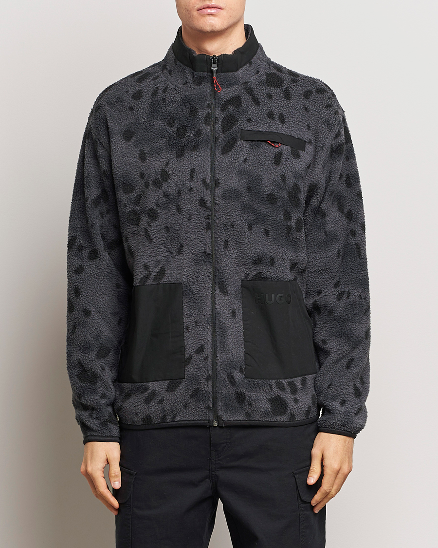 Herr | Tröjor | HUGO | Deleriac Teddy Full Zip Dark Grey