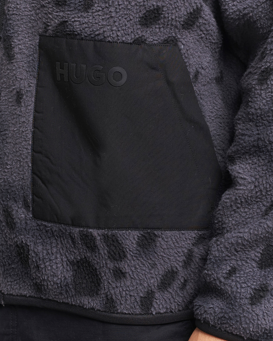 Herr | Tröjor | HUGO | Deleriac Teddy Full Zip Dark Grey