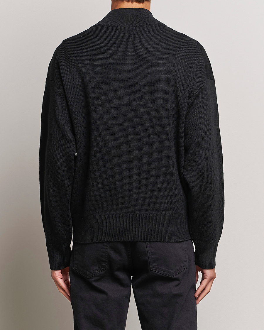 Herr | Tröjor | HUGO | Sonel Knitted Half Zip Black