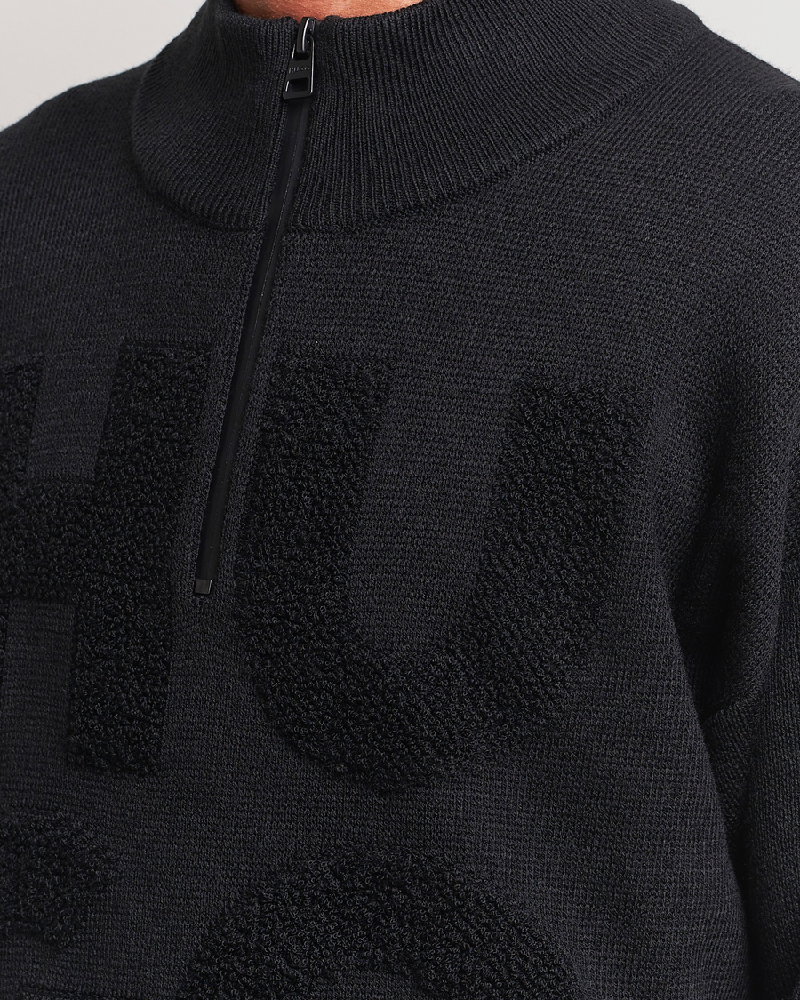 Herr | Tröjor | HUGO | Sonel Knitted Half Zip Black