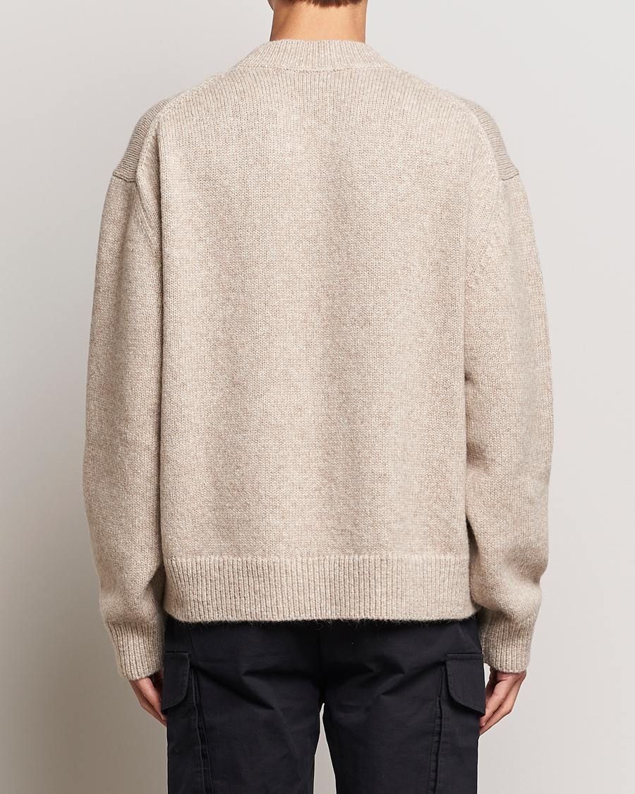 Herr | Tröjor | HUGO | Seese Knitted Sweater Light Beige