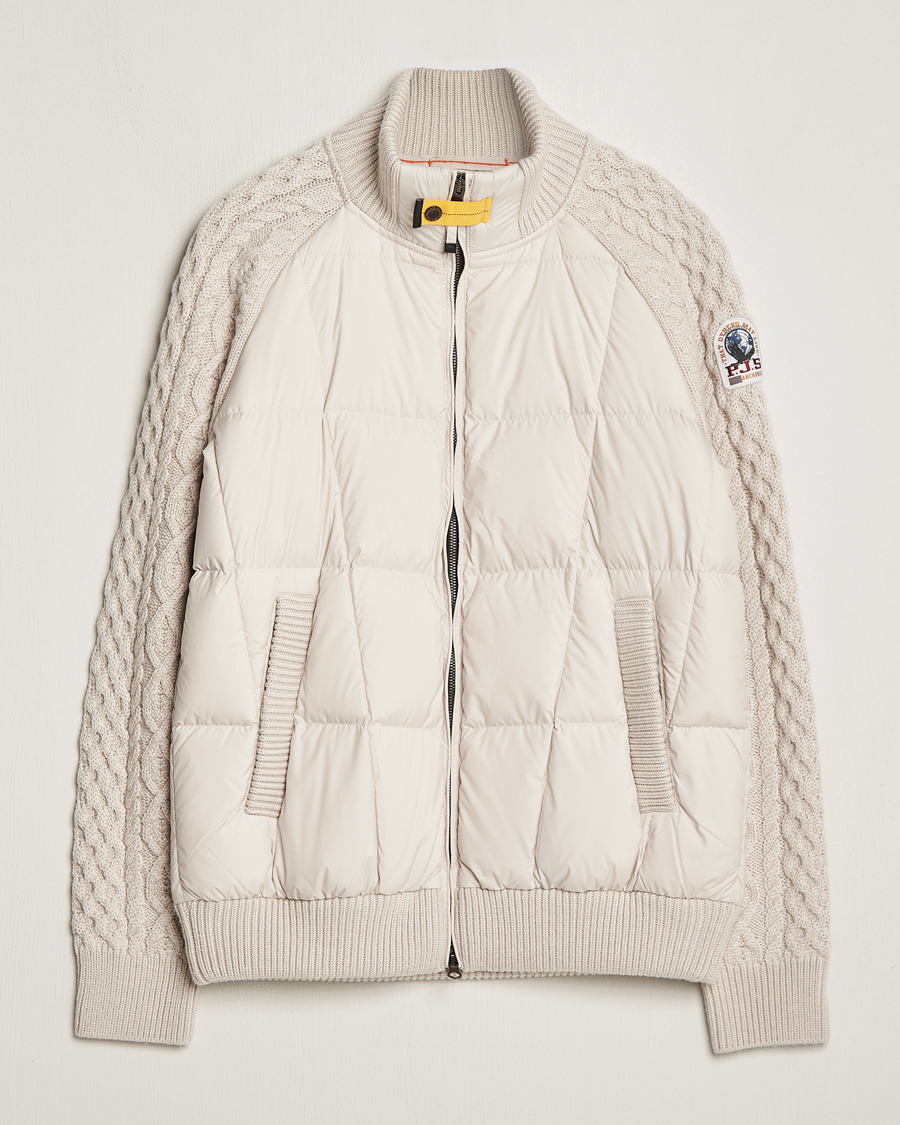 Herr | Jackor | Parajumpers | Great Aran Knitted Hybrid Jacket Bone