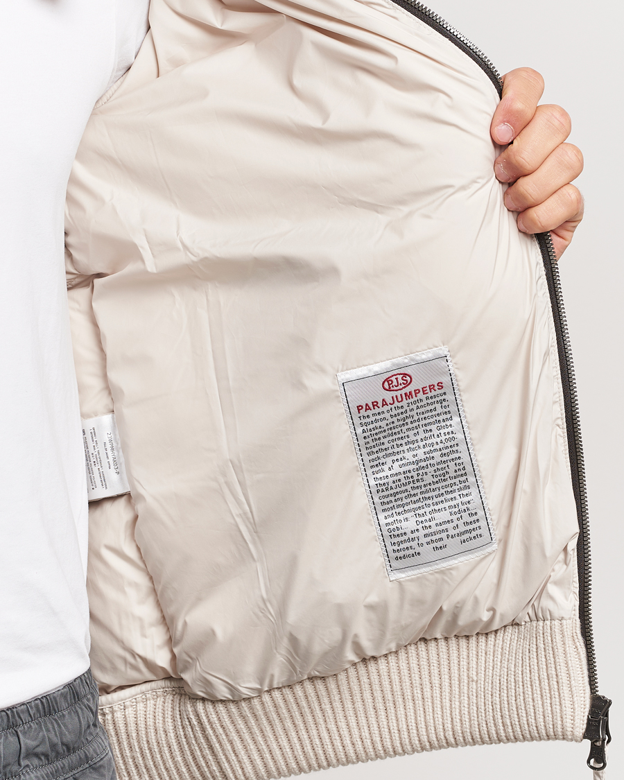 Herr | Jackor | Parajumpers | Great Aran Knitted Hybrid Jacket Bone