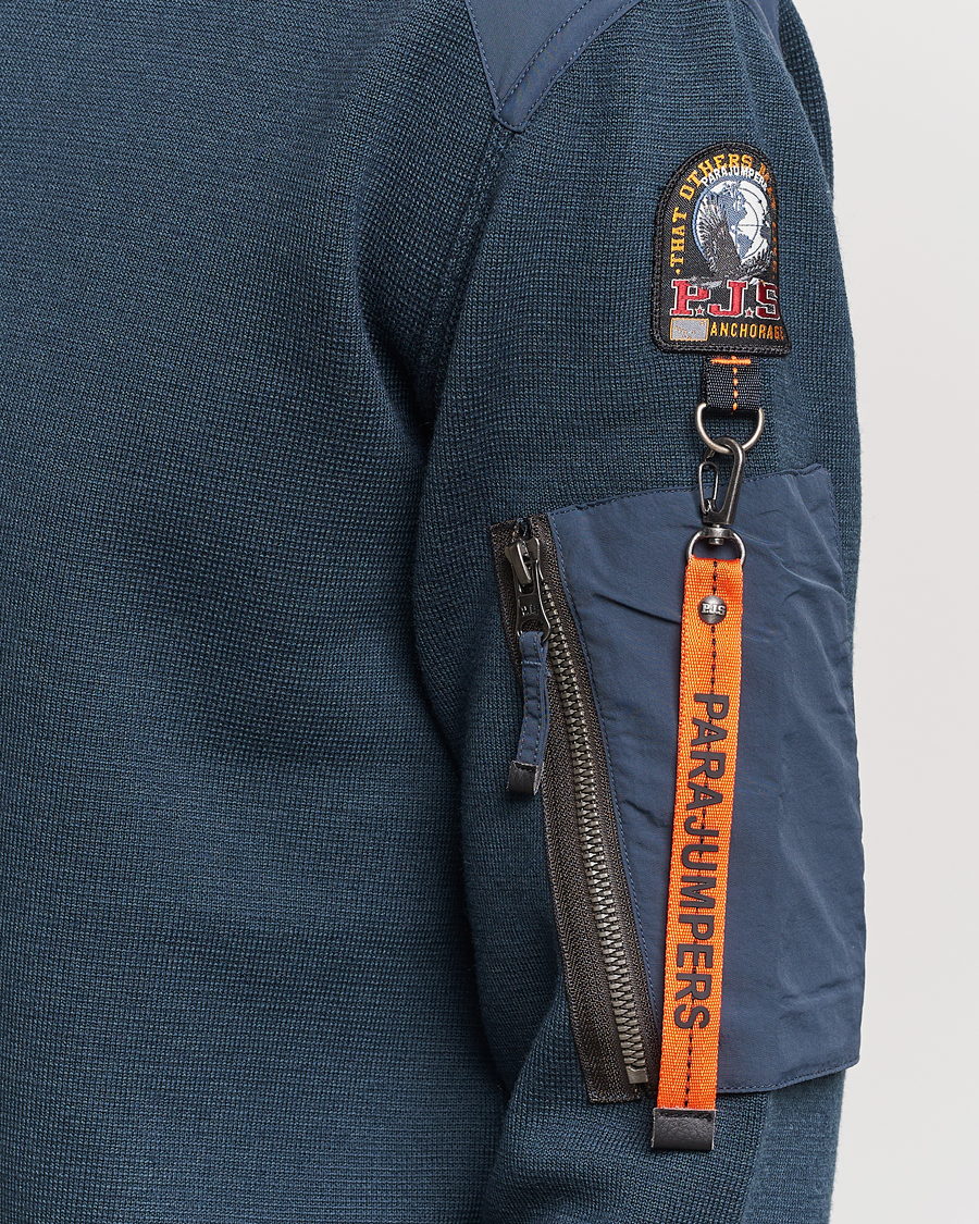 Herr | Tröjor | Parajumpers | Braw Rescue Knitted Crew Neck Dark Avio