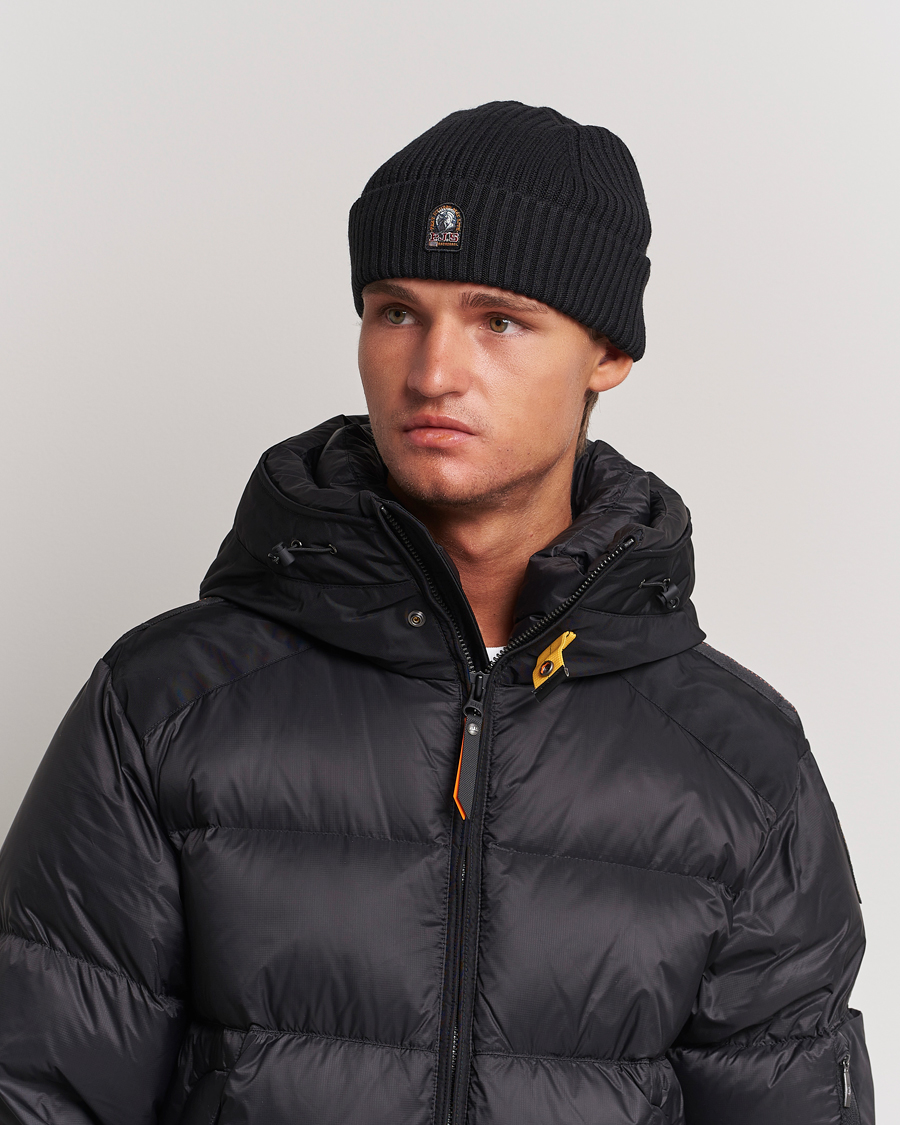 Men | Beanies | Parajumpers | Ribbed Hat Black