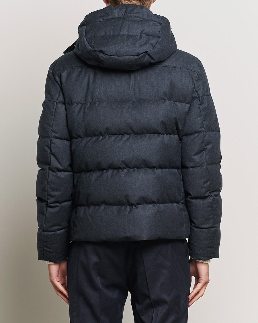 Herr | Jackor | MooRER | Brett Wool/Cashmere Hooded Jacket Blue Grey