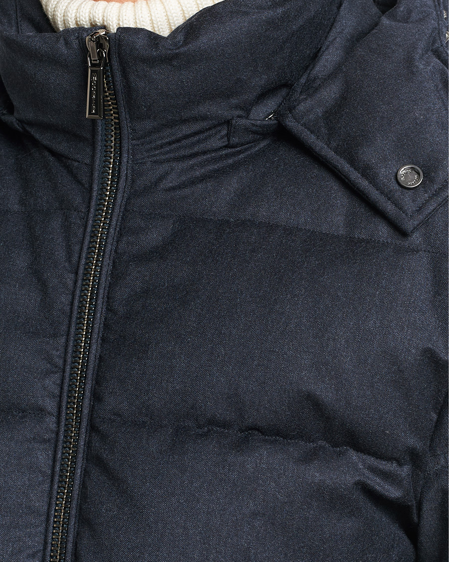 Herr | Jackor | MooRER | Brett Wool/Cashmere Hooded Jacket Blue Grey