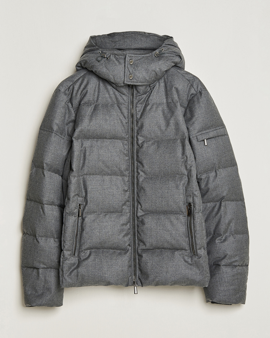 Herr | Jackor | MooRER | Brett Wool/Cashmere Hooded Jacket Grey