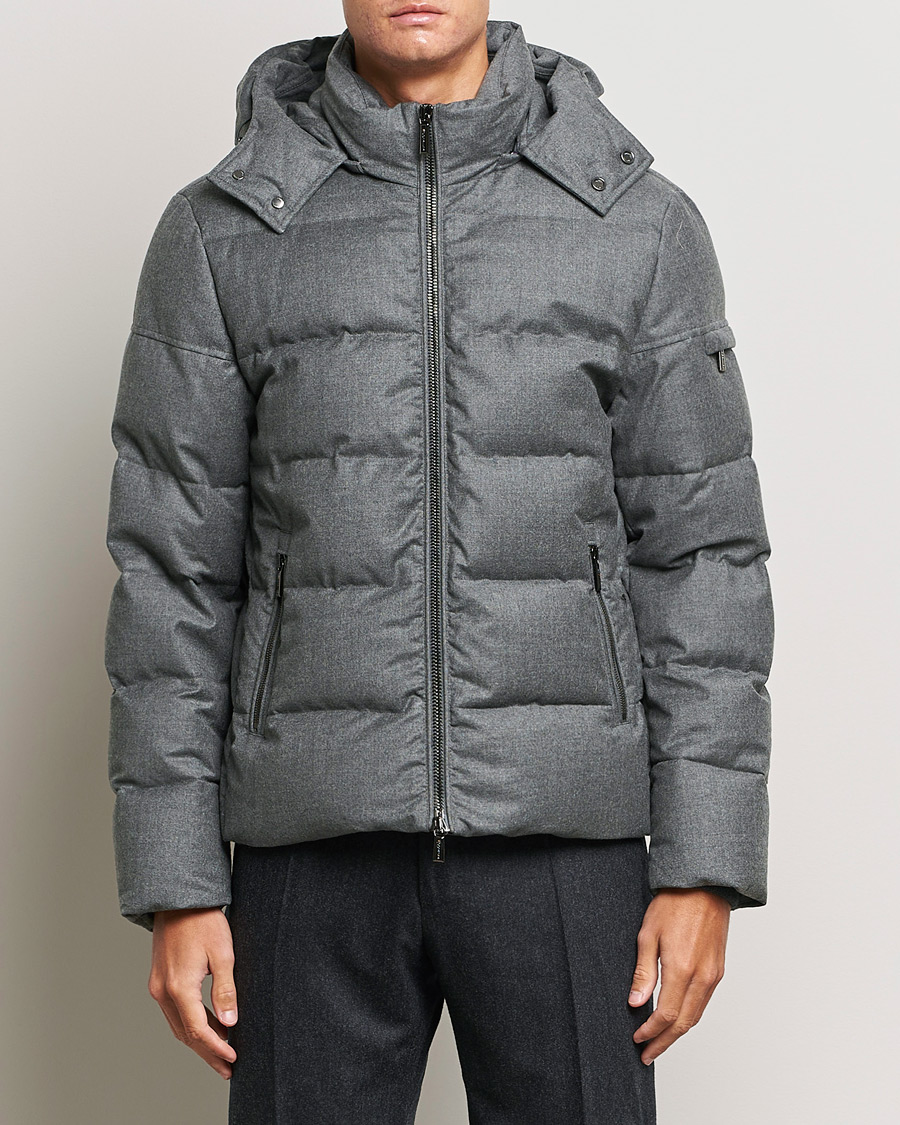 Herr | Jackor | MooRER | Brett Wool/Cashmere Hooded Jacket Grey