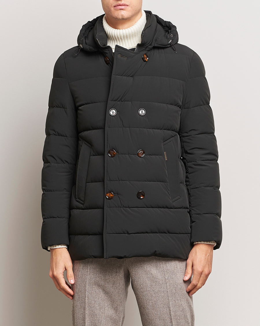 Herr |  | MooRER | Florio Double Breasted Nylon Coat Dark Green