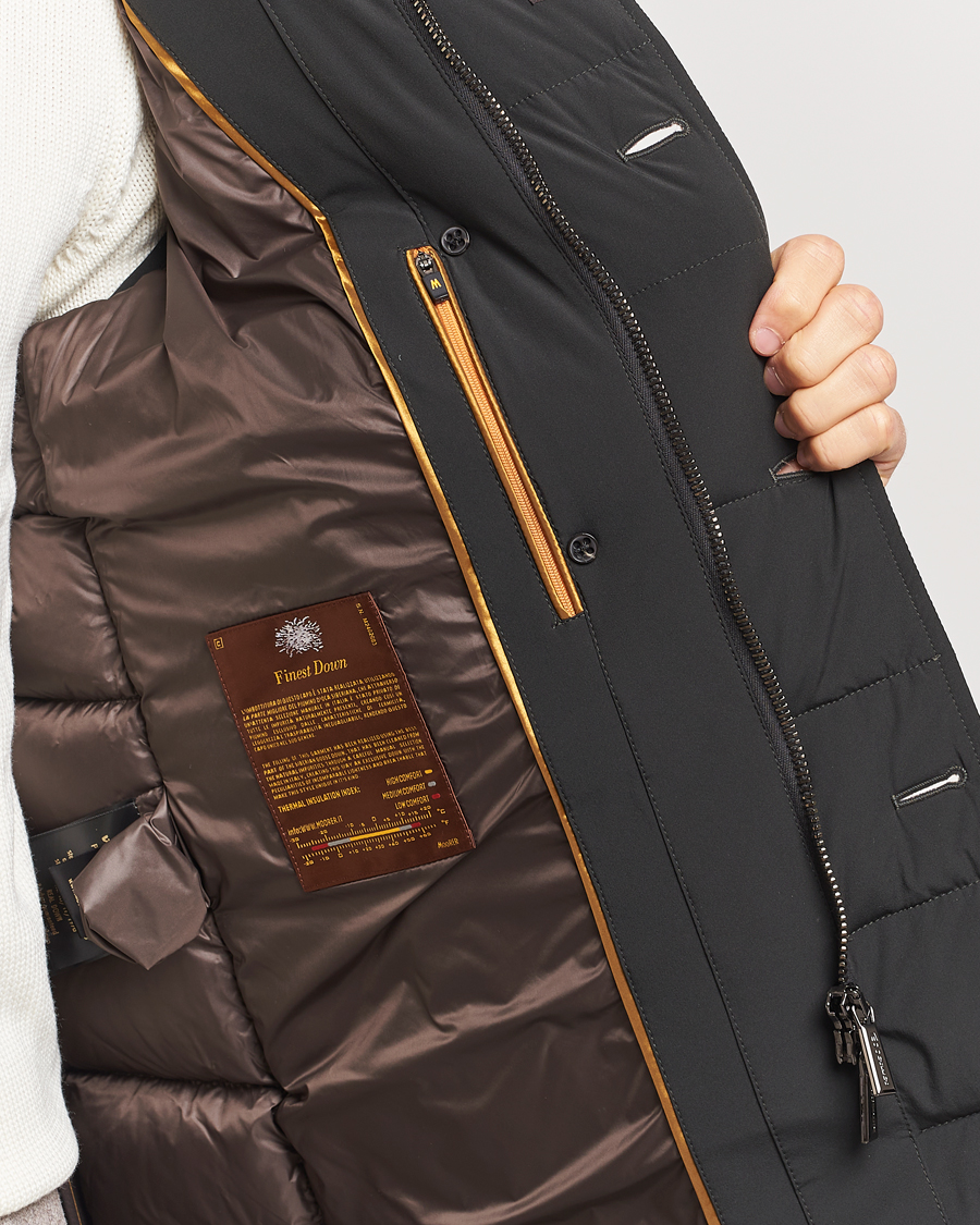 Herr | Jackor | MooRER | Florio Double Breasted Nylon Coat Dark Green