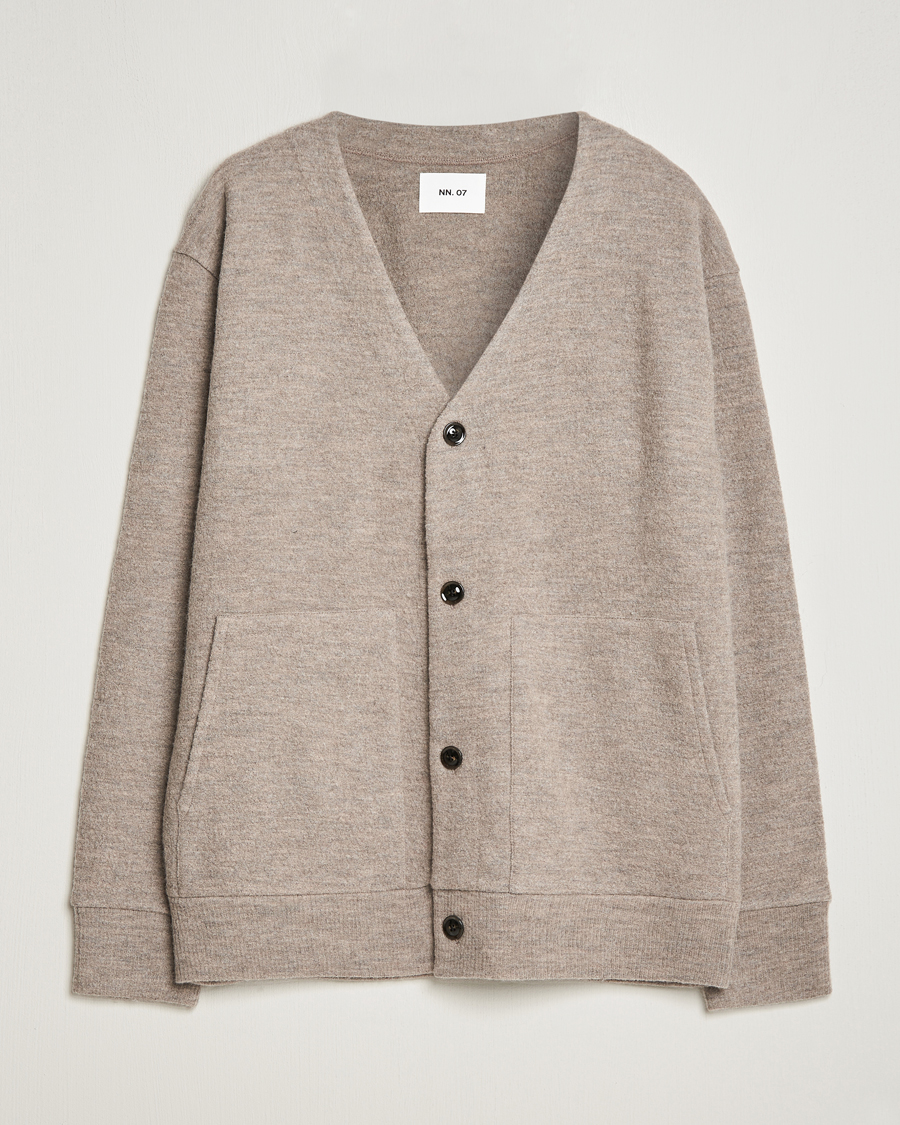 Herr | Tröjor | NN07 | Ice Boiled Wool Cardigan Khaki