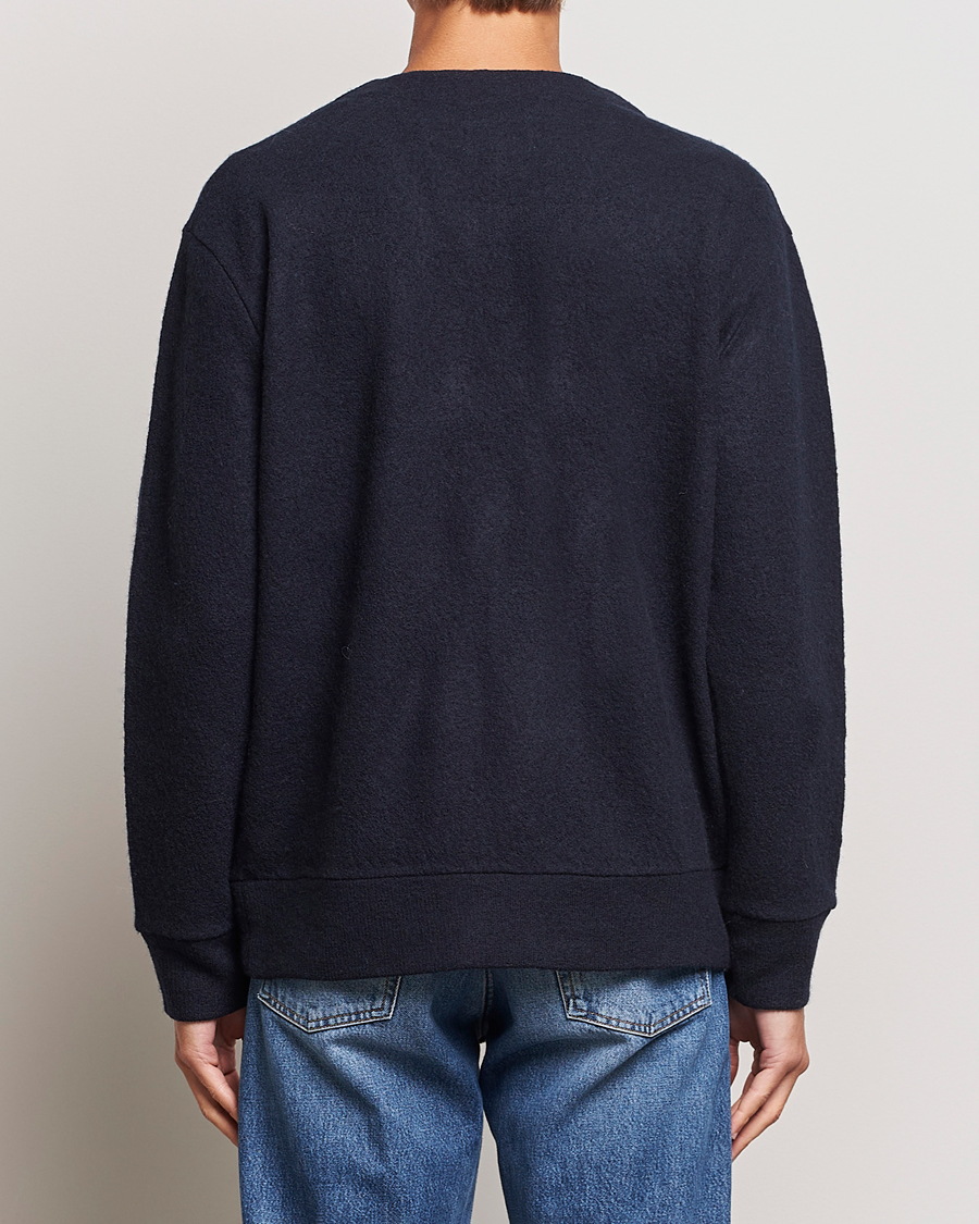 Herr | Tröjor | NN07 | Ice Boiled Wool Cardigan Navy Blue