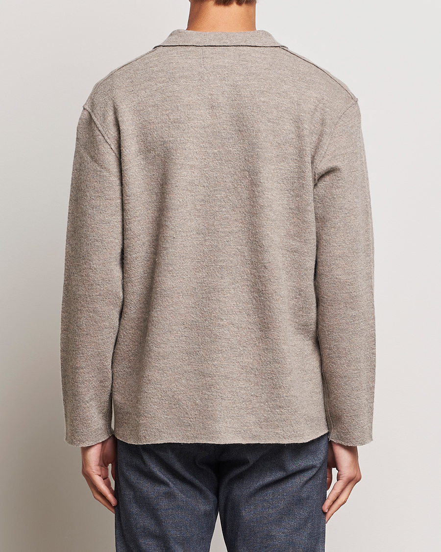 Herr | Tröjor | NN07 | Jonas Boiled Wool Cardigan Khaki Beige