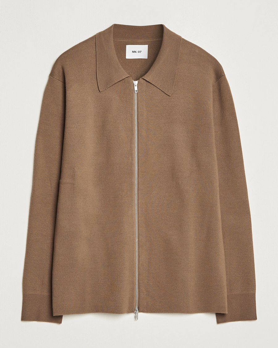 Herr | Tröjor | NN07 | Harald Knitted Full Zip Shitake