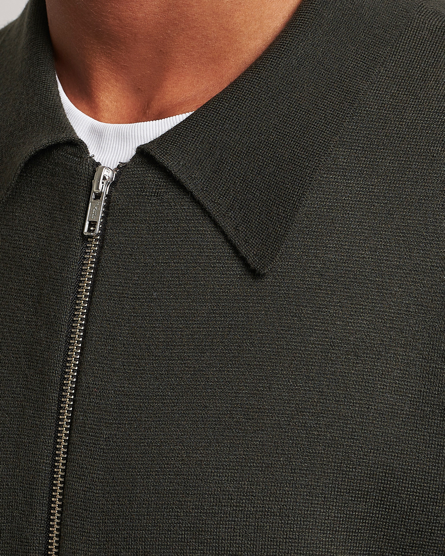 Herr | Tröjor | NN07 | Harald Knitted Full Zip Dark Green