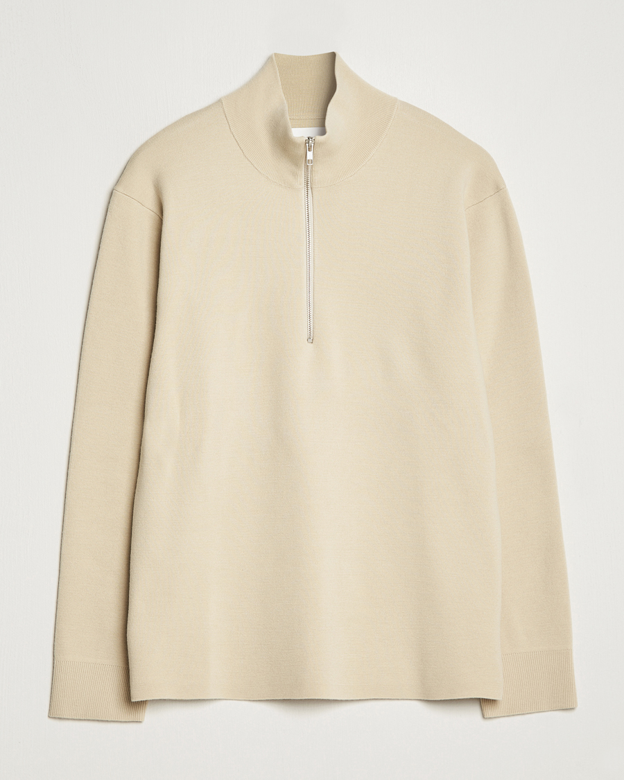 Herr | Tröjor | NN07 | Harald Cotton/Modal Half Zip Ecru