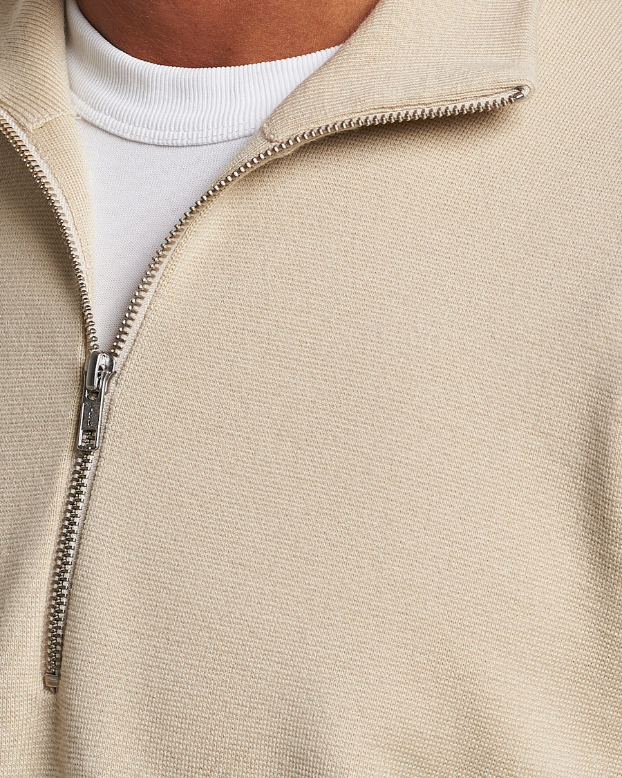 Herr | Tröjor | NN07 | Harald Cotton/Modal Half Zip Ecru
