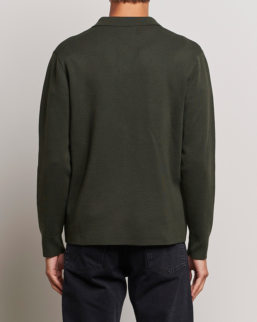 Herr | Tröjor | NN07 | Harald Knitted Polo Dark Green