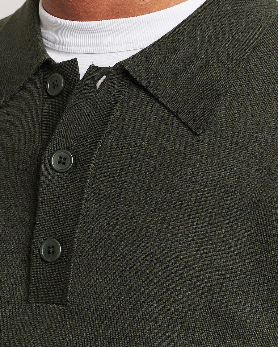 Herr | Tröjor | NN07 | Harald Knitted Polo Dark Green
