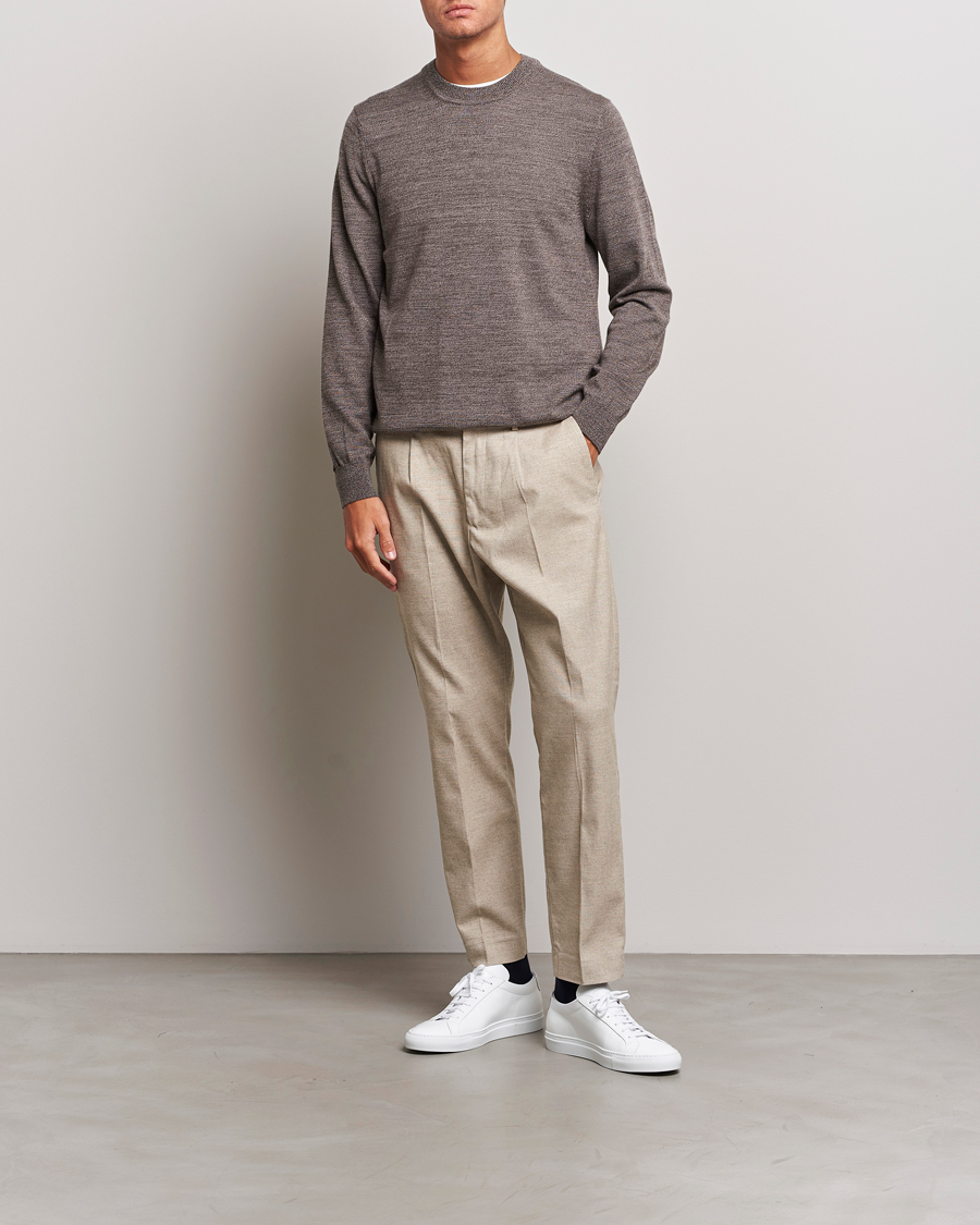 Herr | Tröjor | NN07 | Ted Merino Crew Neck Pullover Shitake