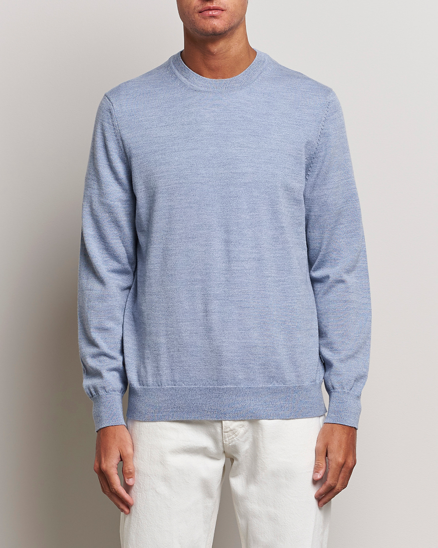 Herr | Tröjor | NN07 | Ted Merino Crew Neck Pullover Tink Blue