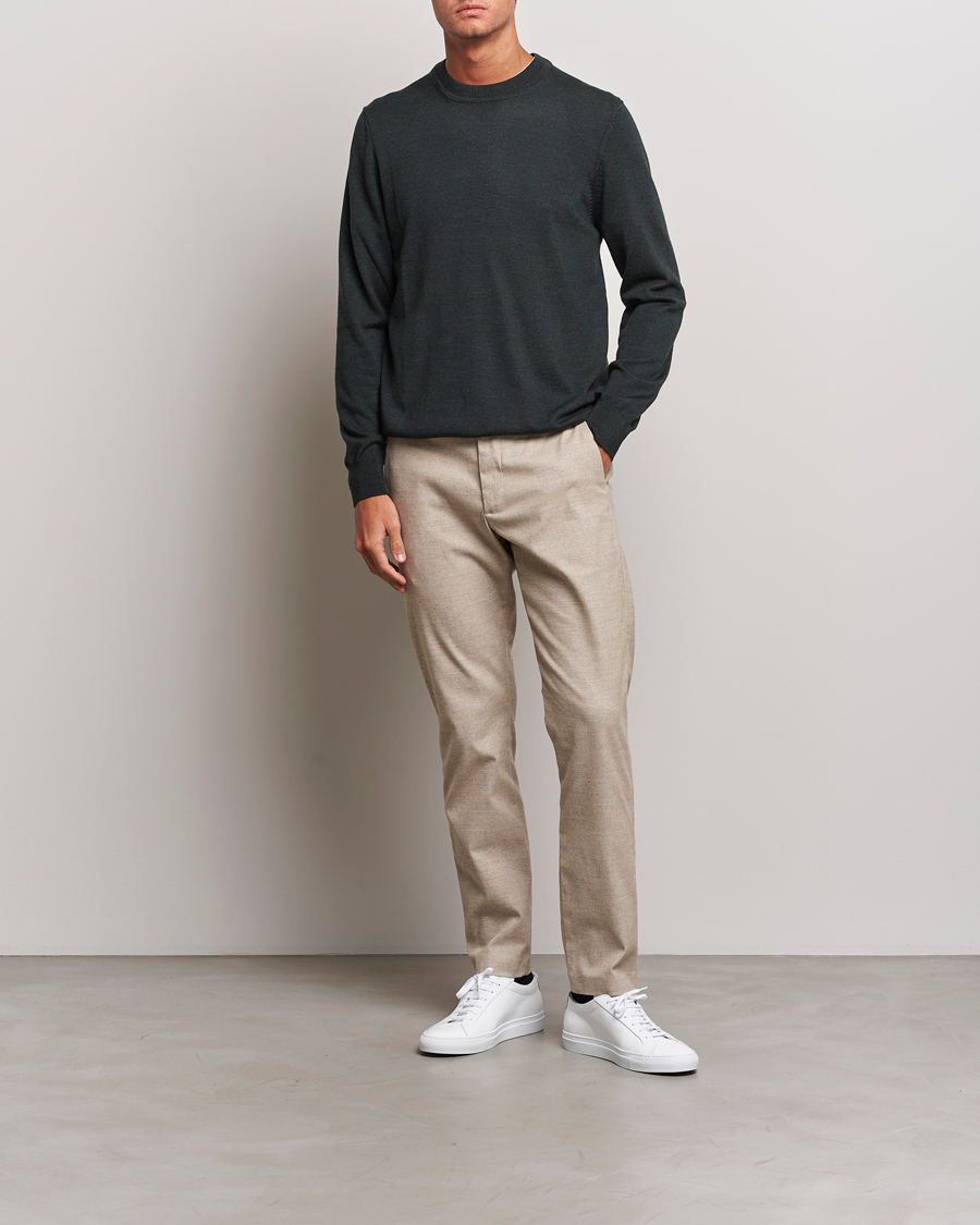Herr | Tröjor | NN07 | Ted Merino Crew Neck Pullover Dark Army