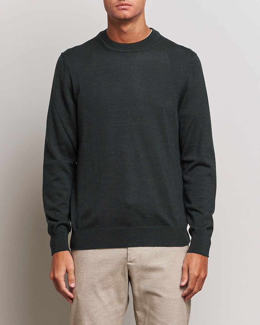Herr | Tröjor | NN07 | Ted Merino Crew Neck Pullover Dark Army