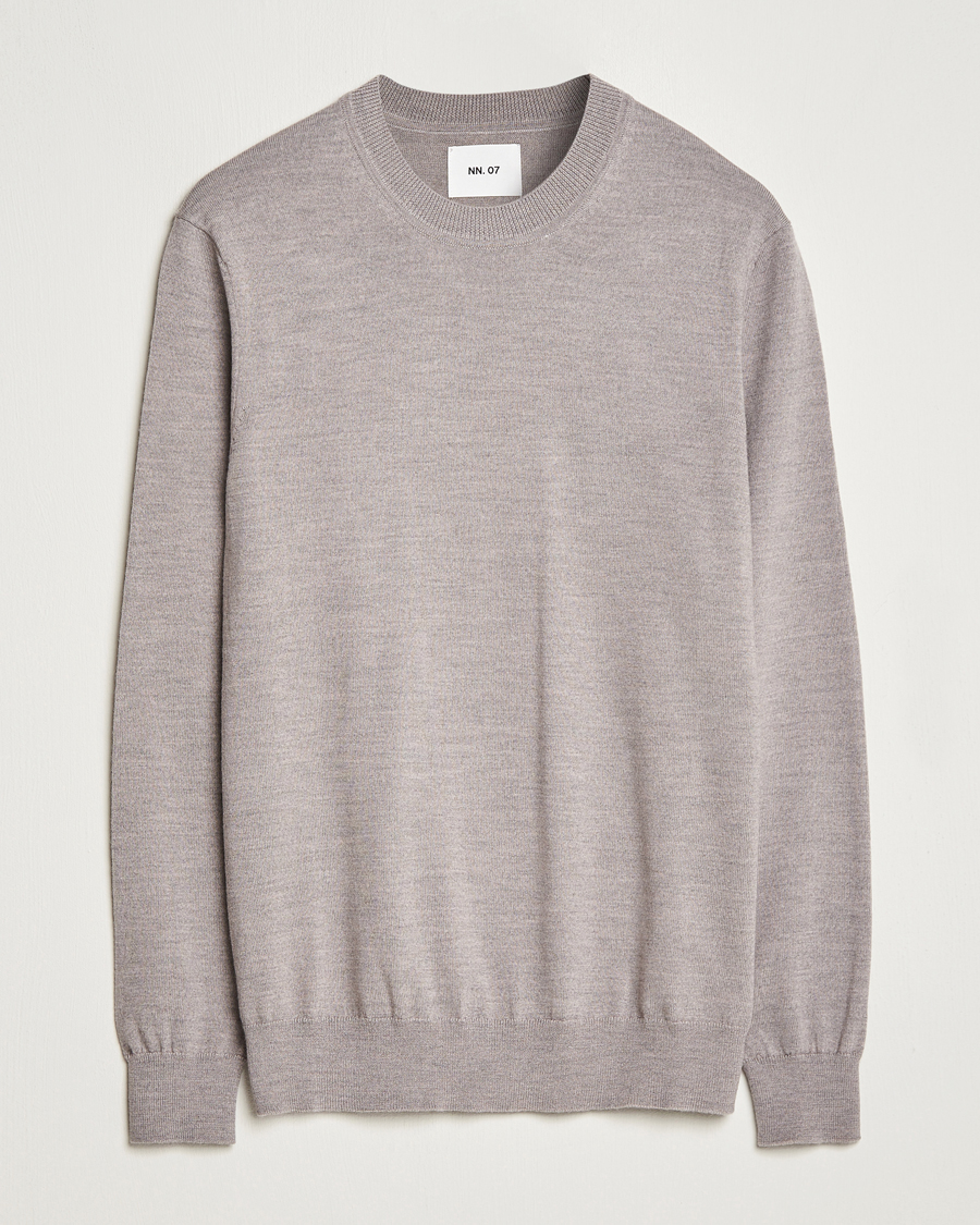 Herr | Tröjor | NN07 | Ted Merino Crew Neck Pullover Stone Melange