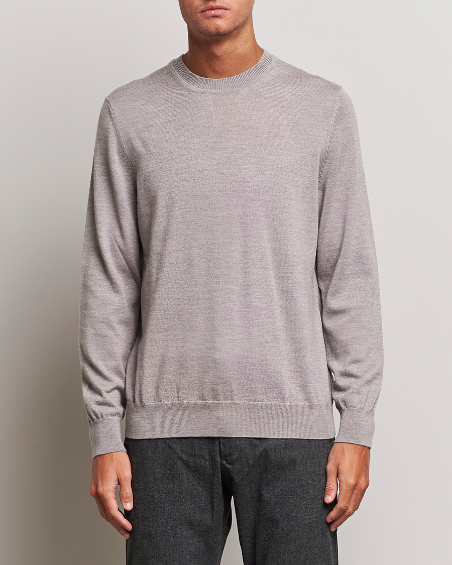 Herr | Tröjor | NN07 | Ted Merino Crew Neck Pullover Stone Melange