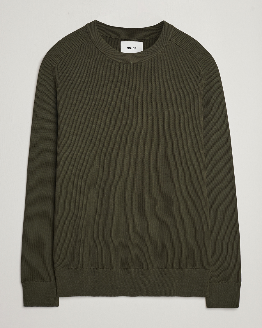 Herr | Tröjor | NN07 | Kevin Cotton Knitted Sweater Deep Green