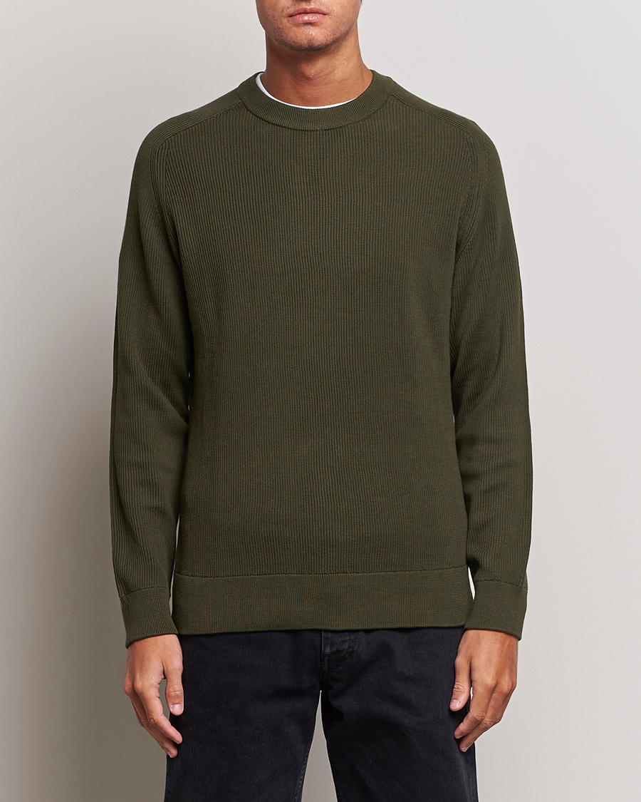 Herr | Tröjor | NN07 | Kevin Cotton Knitted Sweater Deep Green