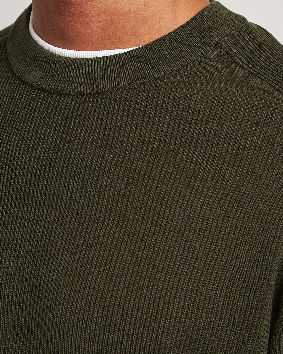 Herr | Tröjor | NN07 | Kevin Cotton Knitted Sweater Deep Green