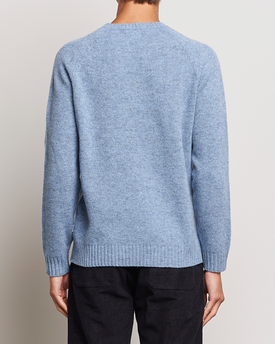 Herr | Tröjor | NN07 | Nathan Brushed Crew Neck Light Blue Melange