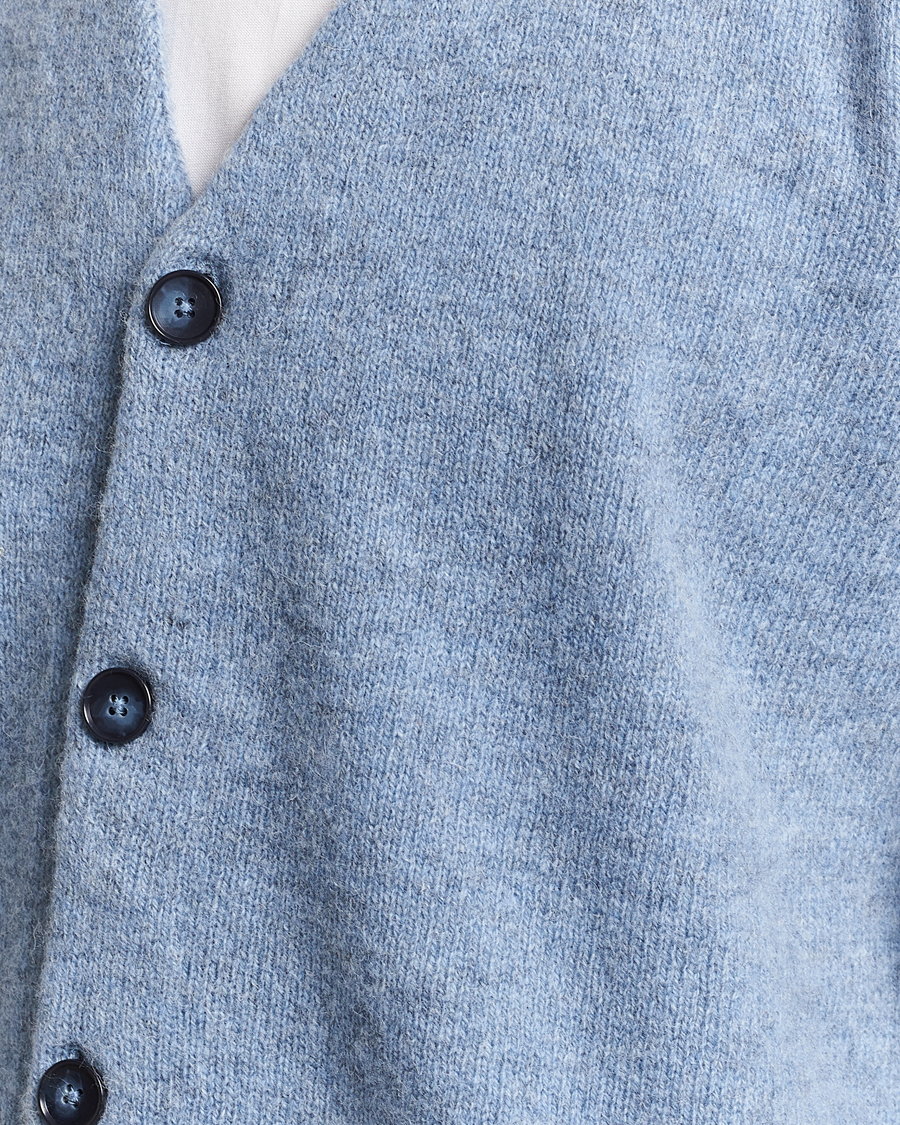 Herr | Tröjor | NN07 | Nathan Brushed Cardigan Light Blue Melange