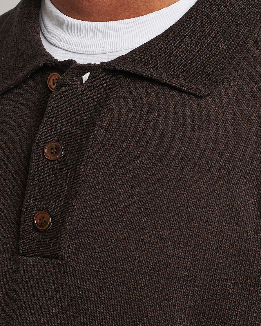 Herr | Tröjor | NN07 | Vito Knitted Polo Demitasse Brown