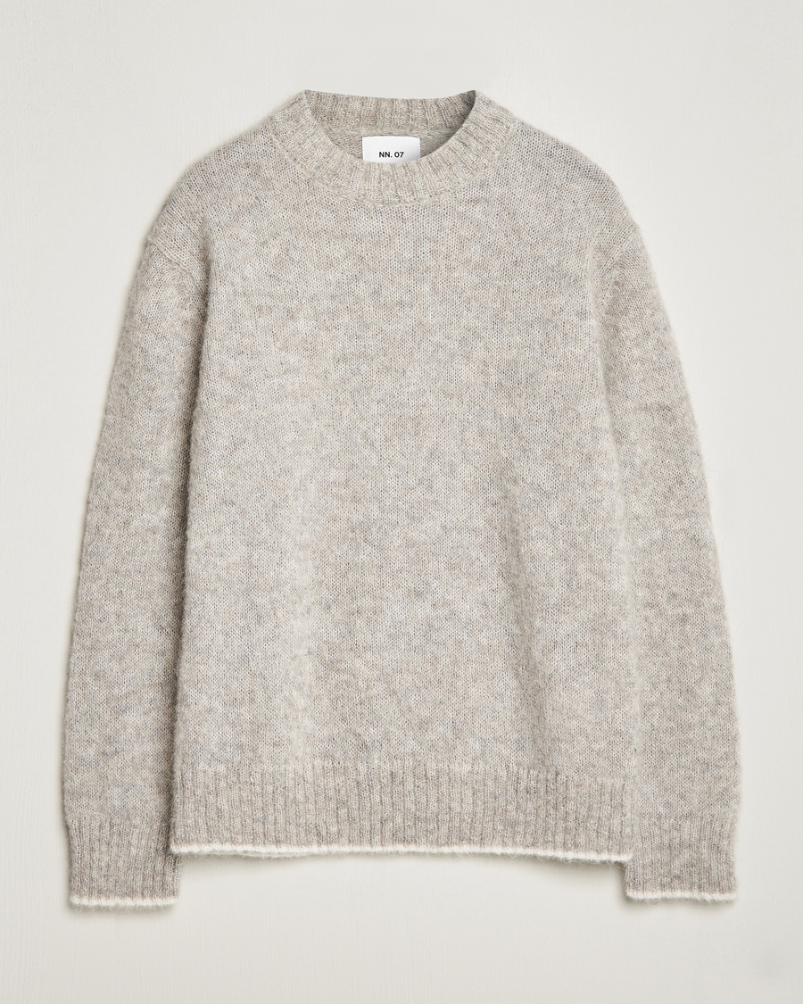 Herr | Tröjor | NN07 | Jack Wool Crew Neck Sweater Light Grey Melange