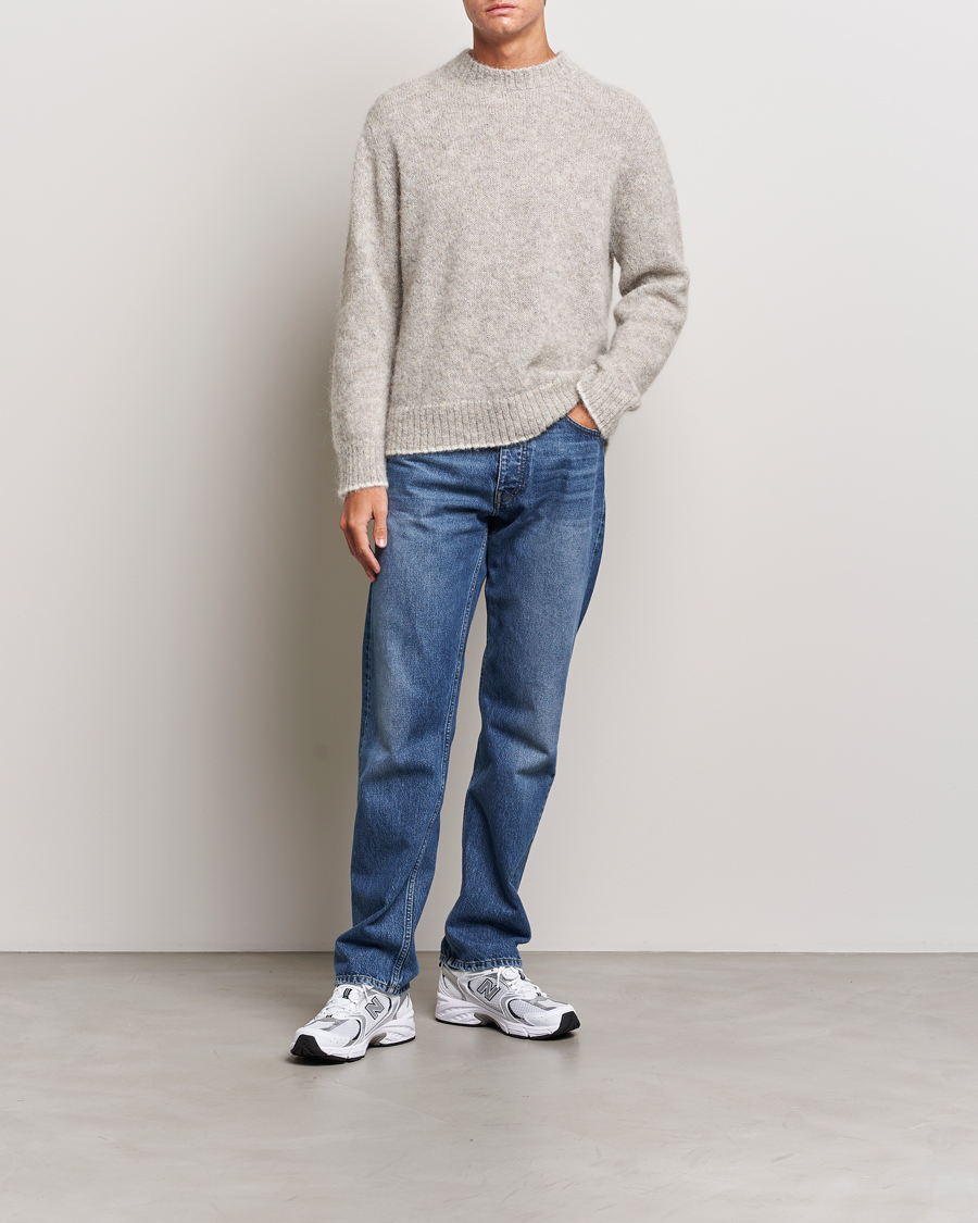 Herr | Tröjor | NN07 | Jack Wool Crew Neck Sweater Light Grey Melange